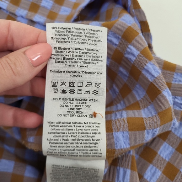 Vintage Periwinkle and Brown Checkered Mini Dress - Picture 13 of 14